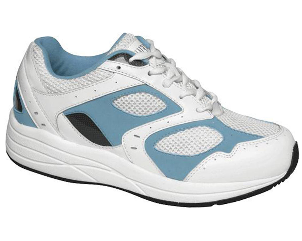 #Color_White Blue Leather / White Mesh