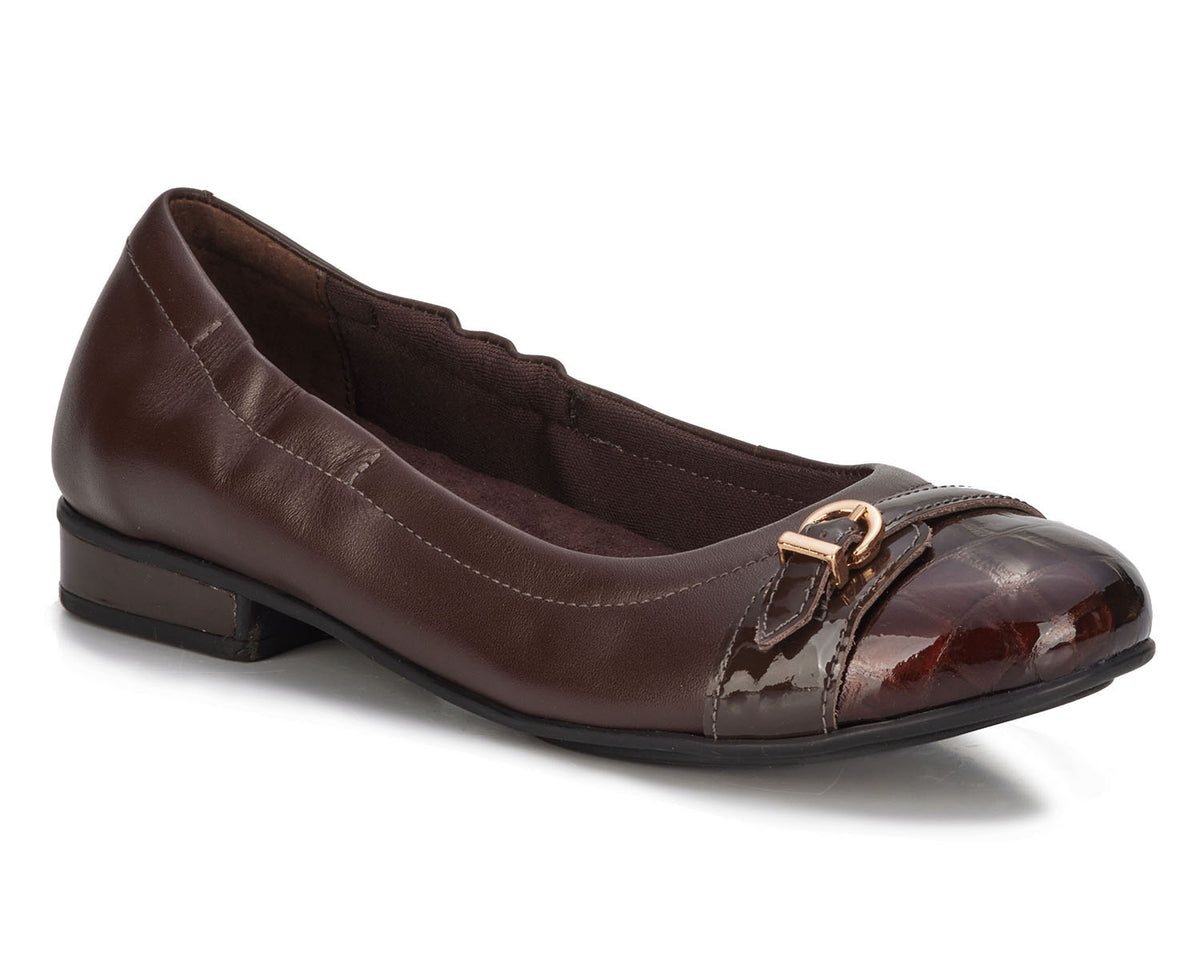 #Color_Brown Croc Patent Leather