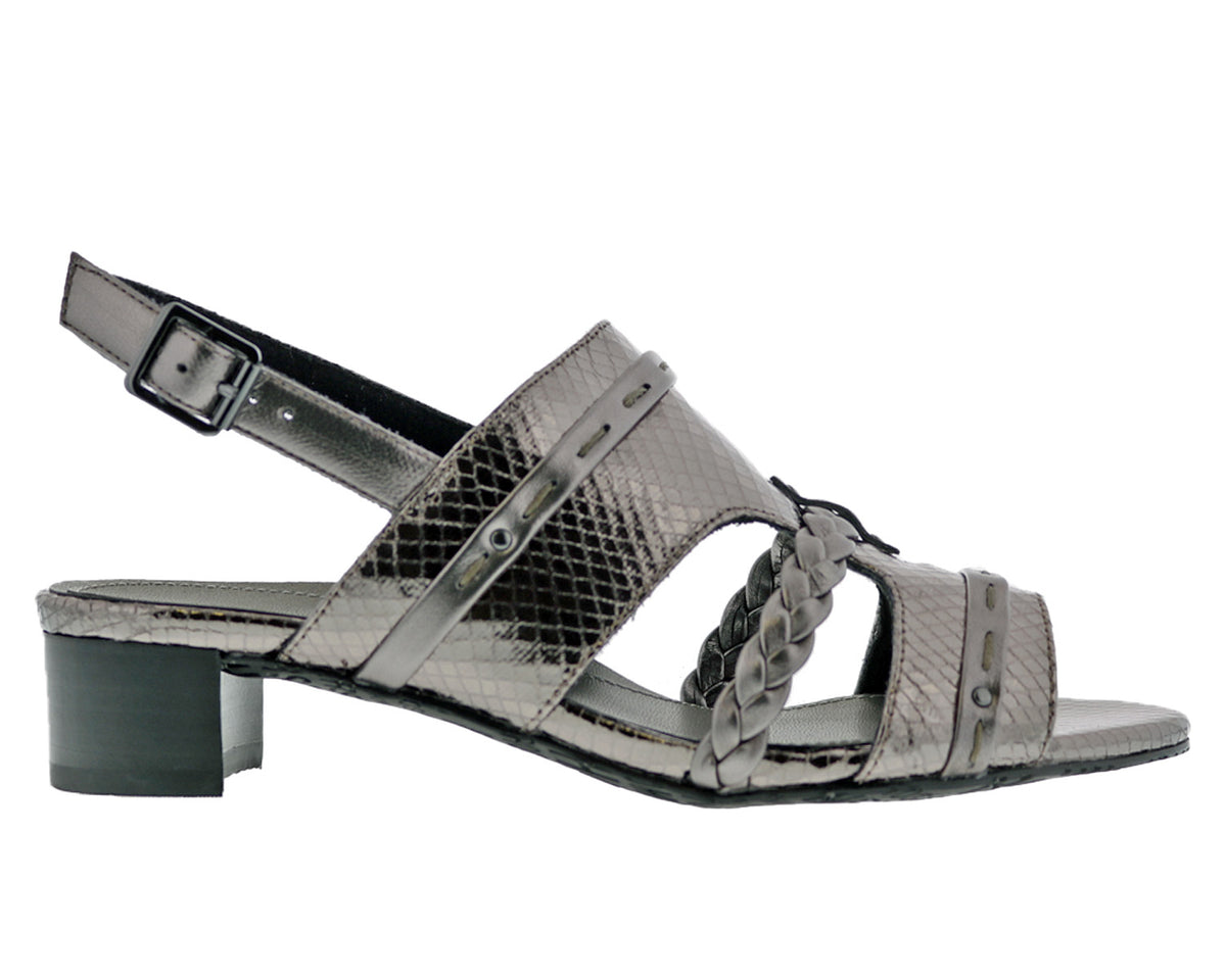 #Color_Pewter Snake Print Leather