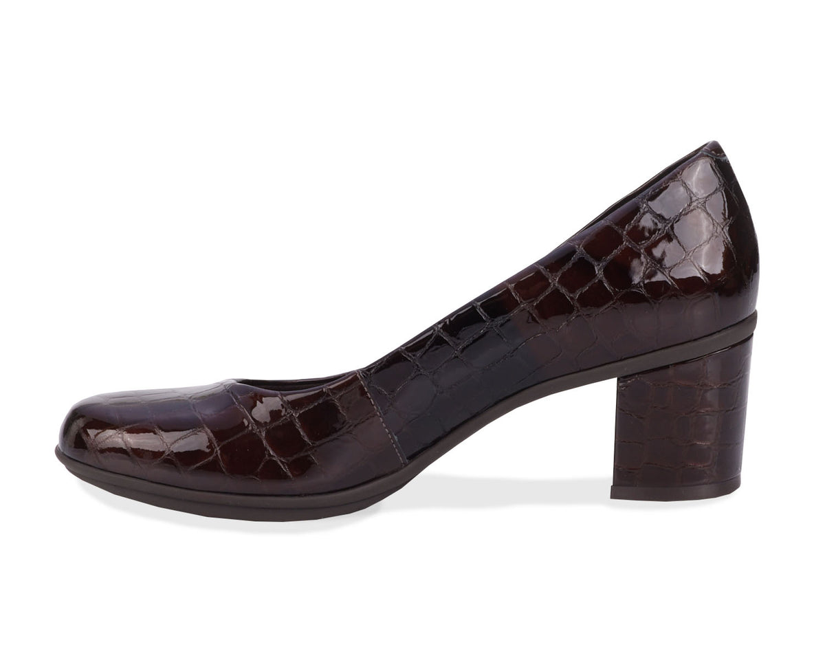 #Color_Brown Croc Patent Leather