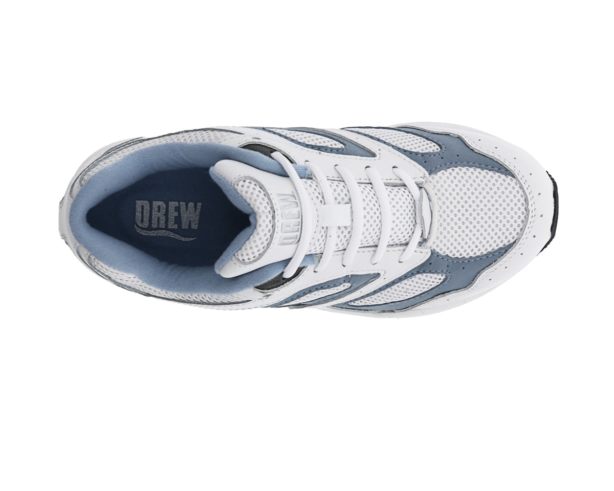 #Color_White Blue Leather / White Mesh
