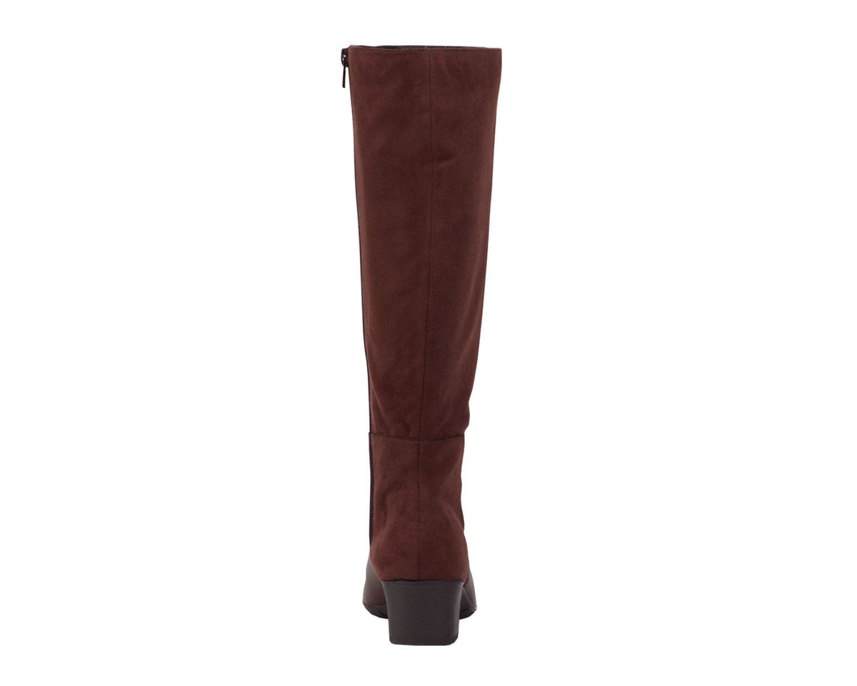 #Color_Brown Leather/ Stretch Suede Fabric