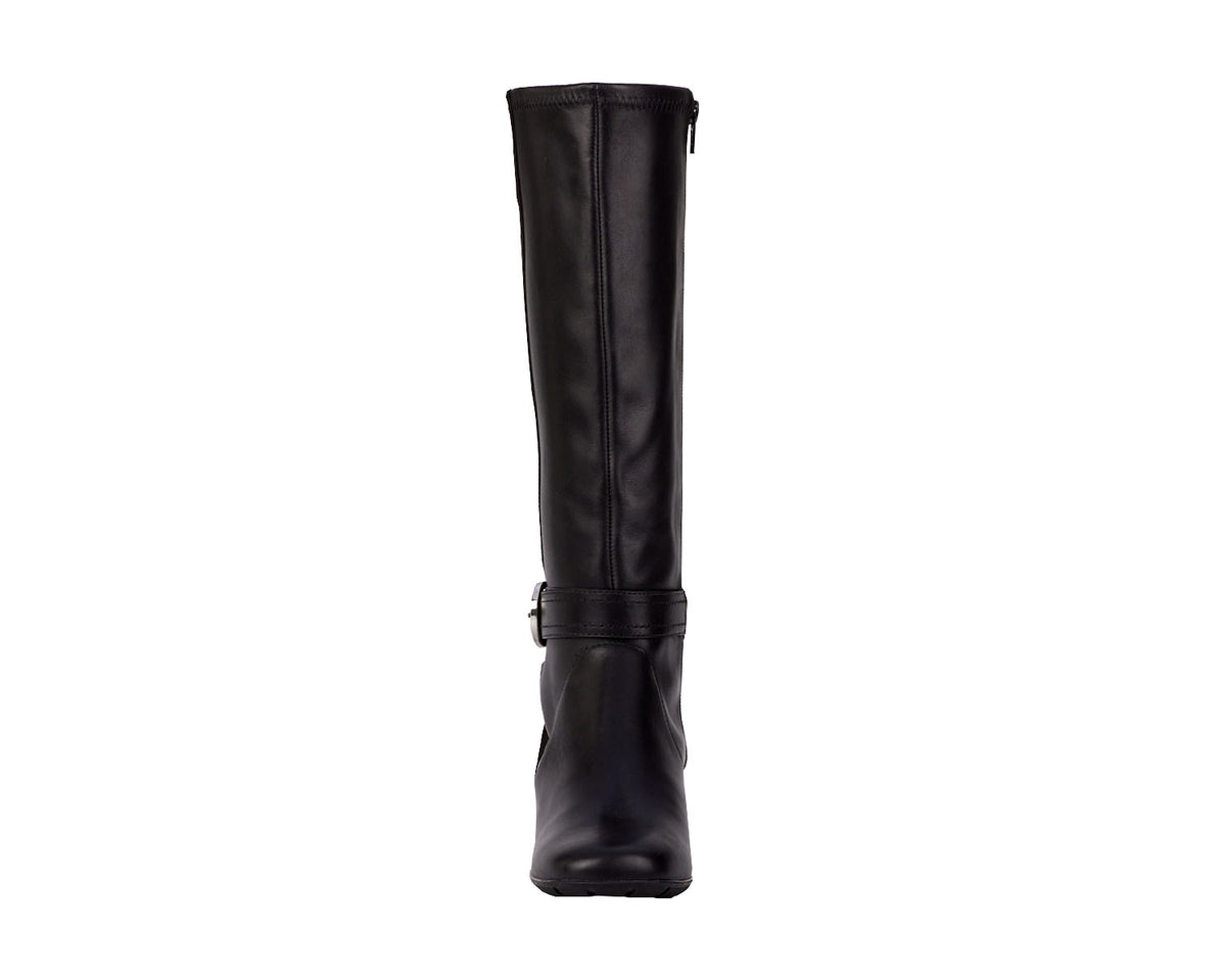 #Color_Black Leather/ Stretch Suede Fabric