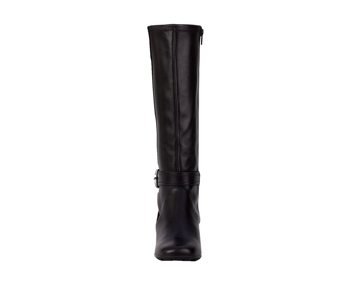 #Color_Black Leather/ Stretch Suede Fabric