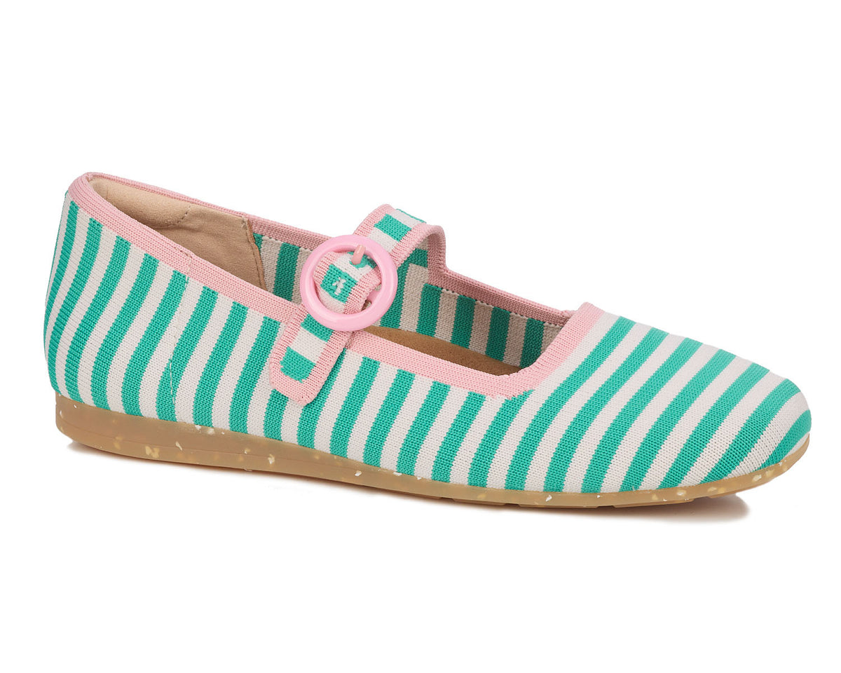 #Color_Green Stripe Multi Knit