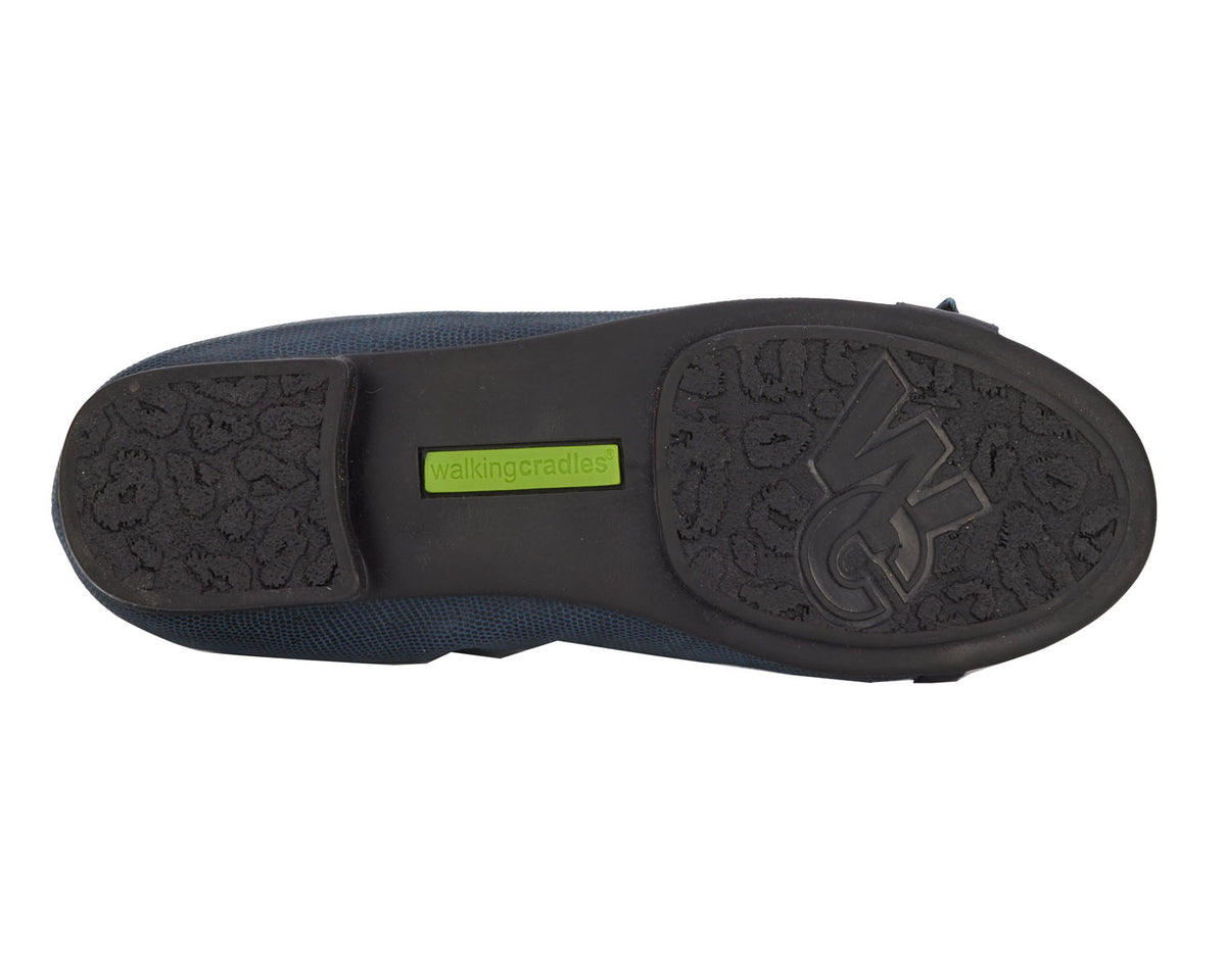 #Color_Navy Lizard Print Leather