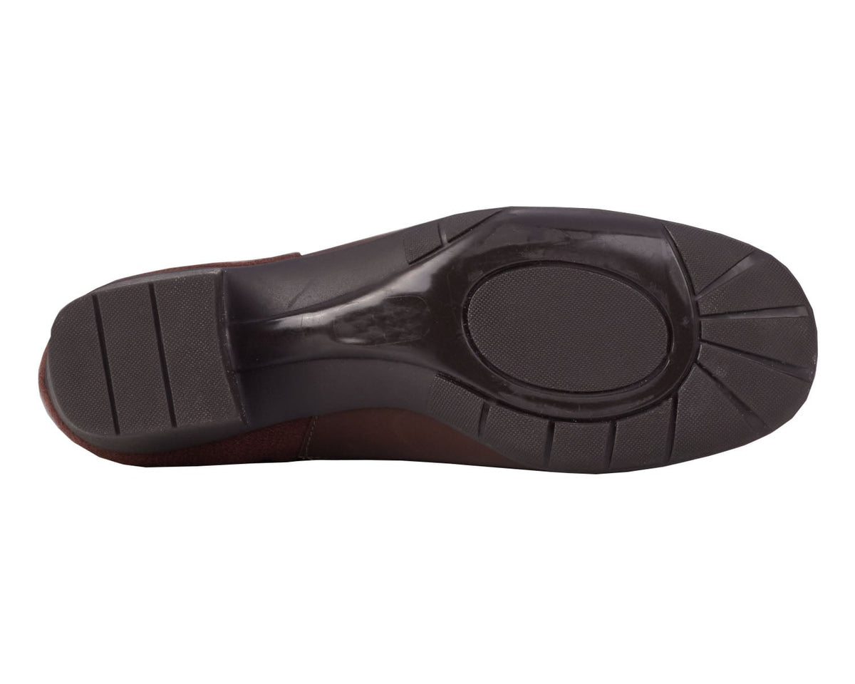 #Color_Brown Leather/ Stretch Suede Fabric