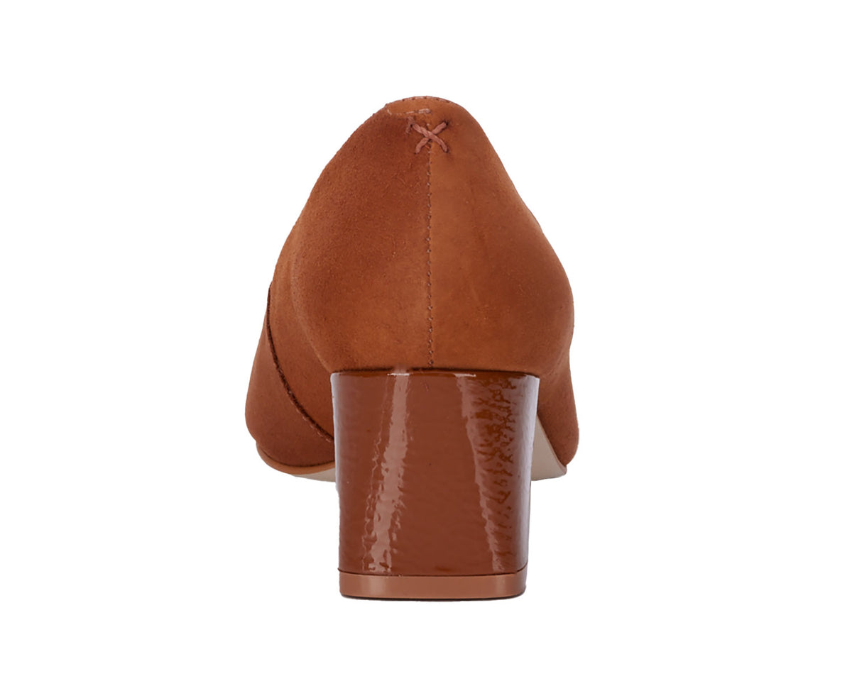#Color_Tan Suede/Patent Leather