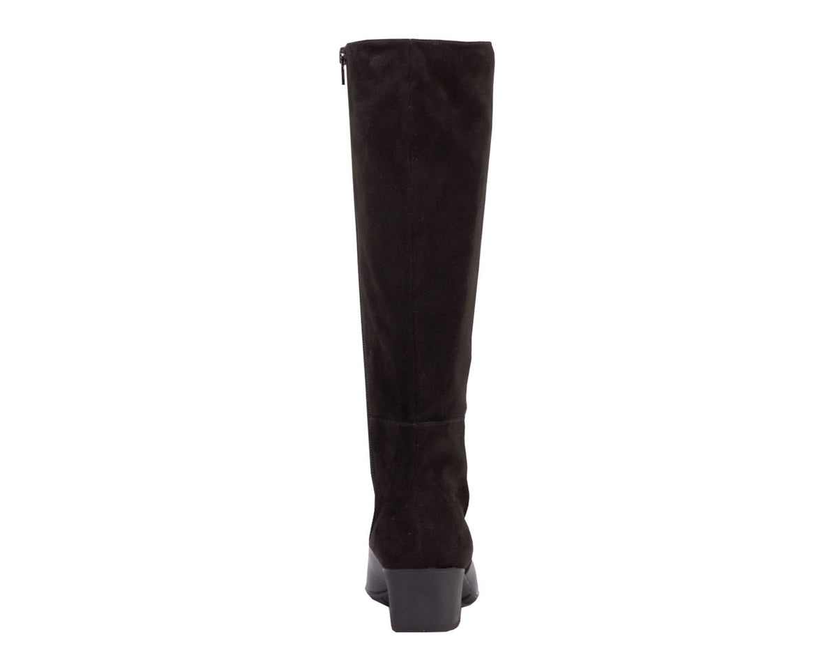 #Color_Black Leather/ Stretch Suede Fabric