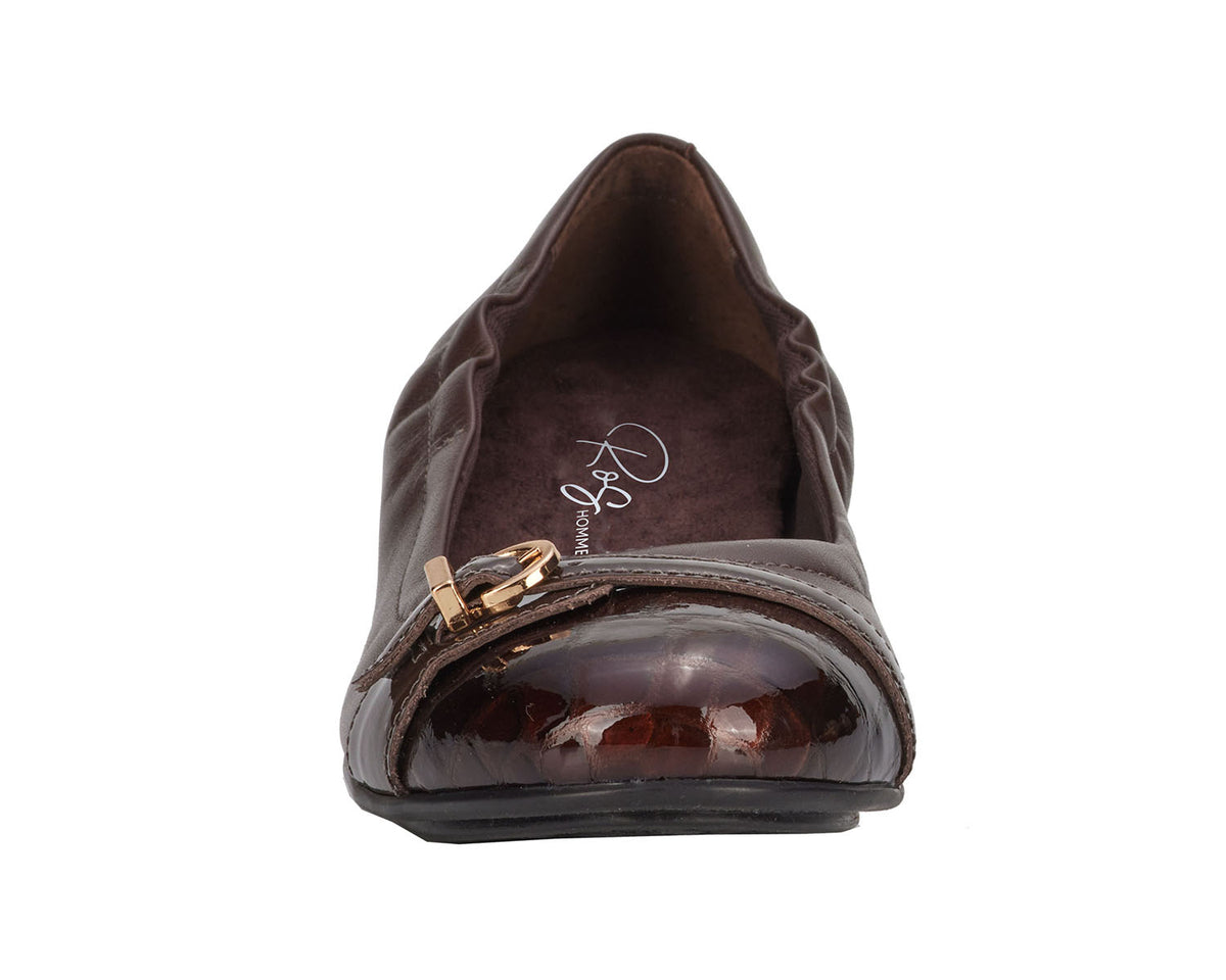 #Color_Brown Croc Patent Leather