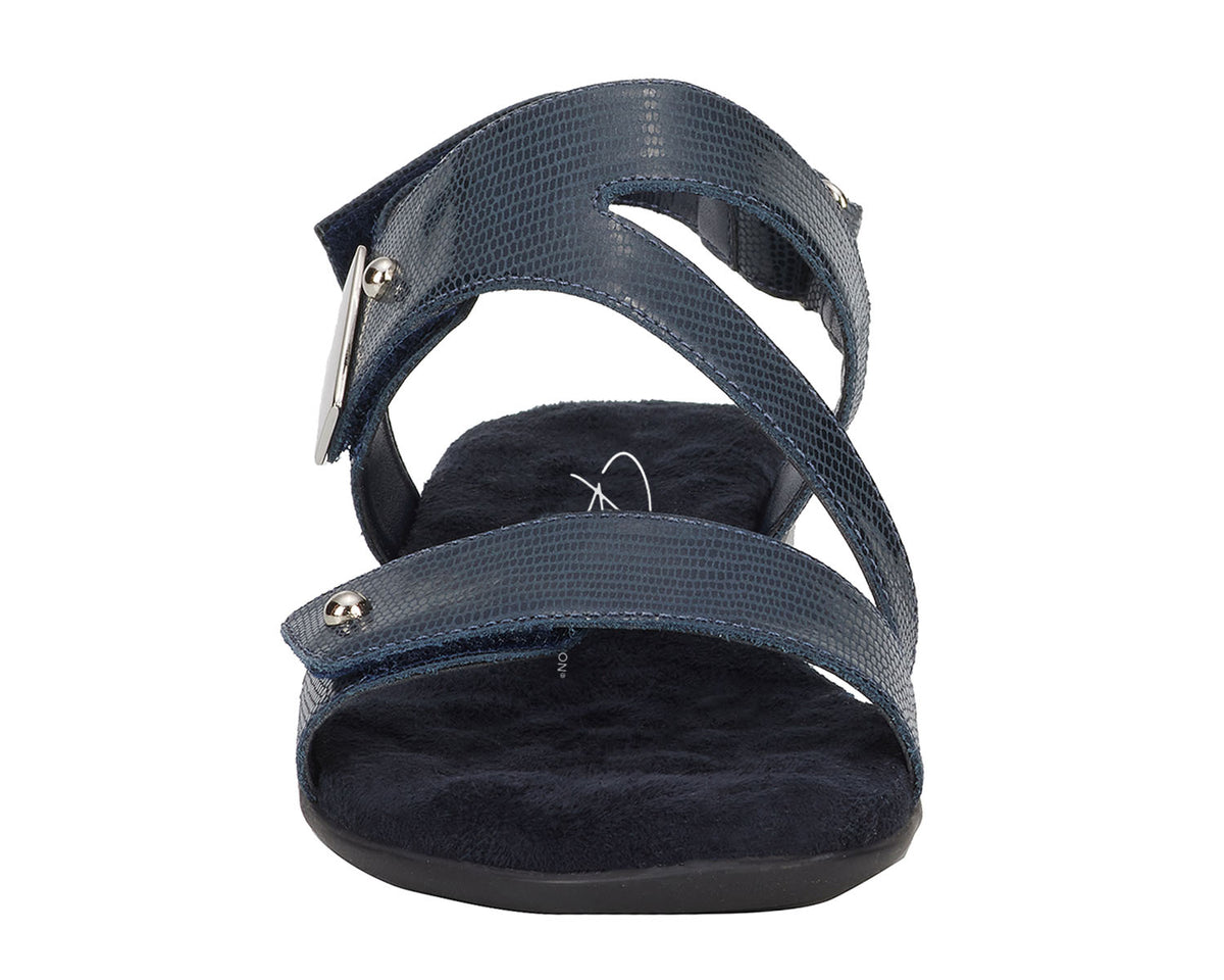#Color_Navy Lizard Print Patent Leather