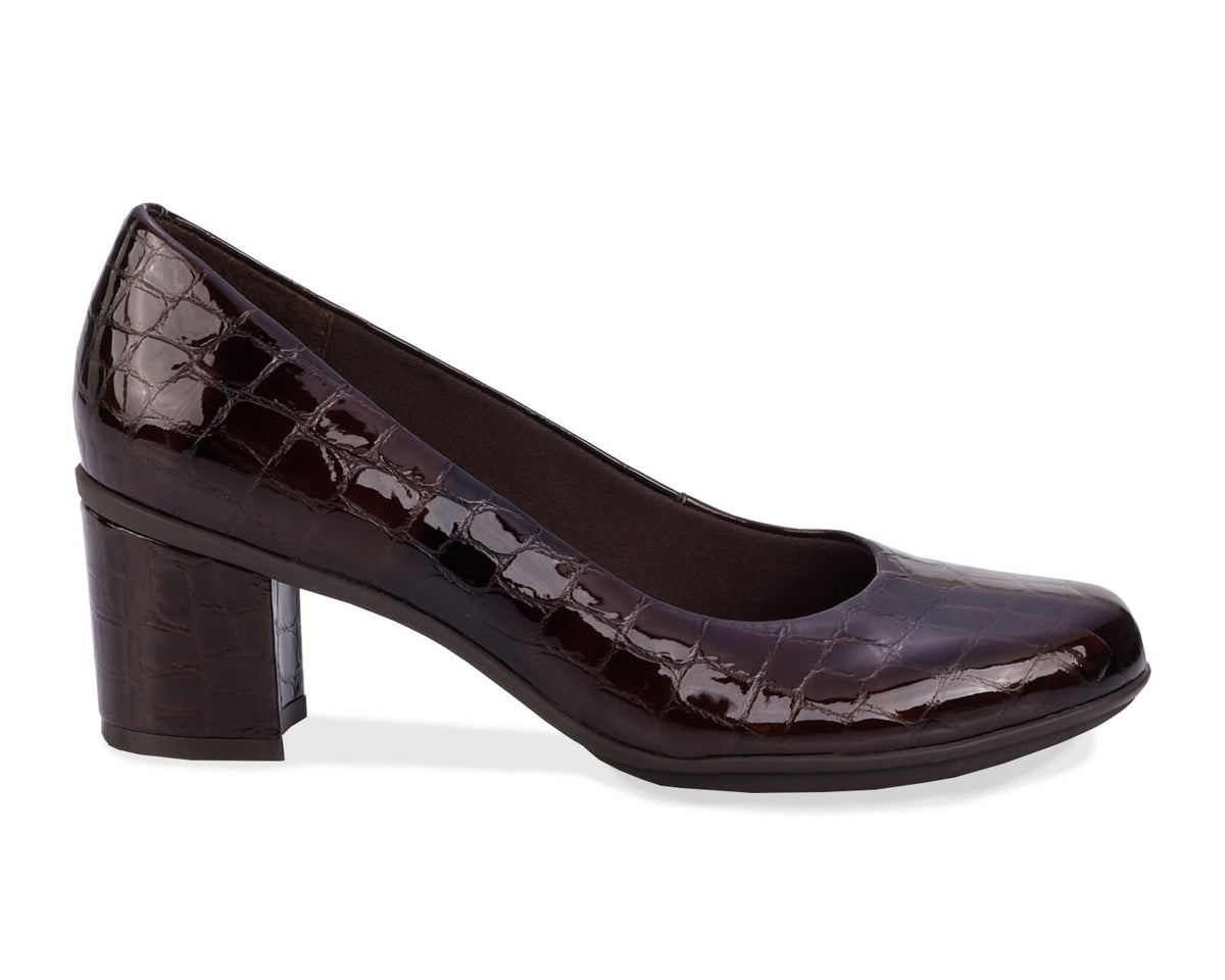 #Color_Brown Croc Patent Leather