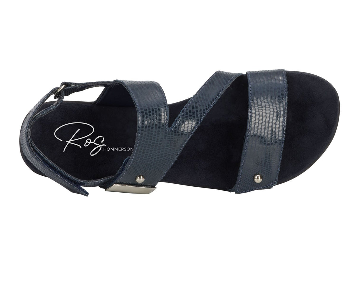 #Color_Navy Lizard Print Patent Leather