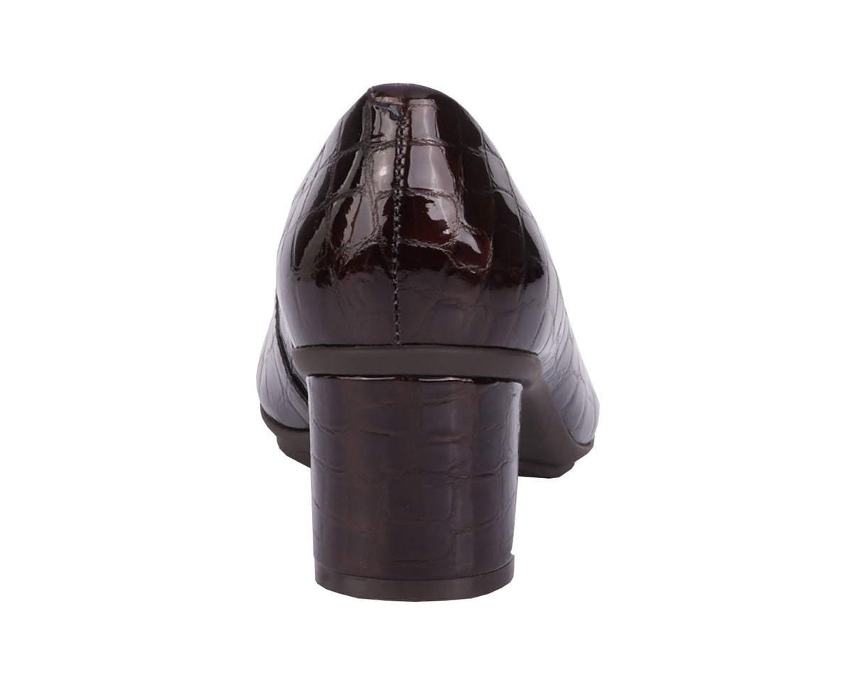 #Color_Brown Croc Patent Leather