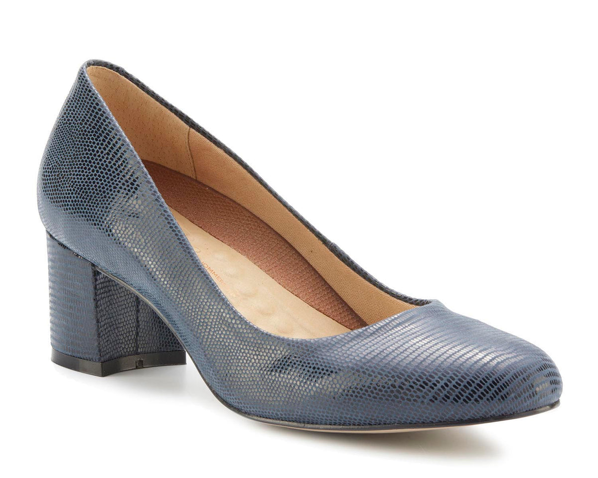 #Color_Navy Lizard Print Leather