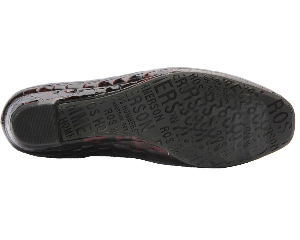 #Color_Brown Croc Patent/Suede Leather