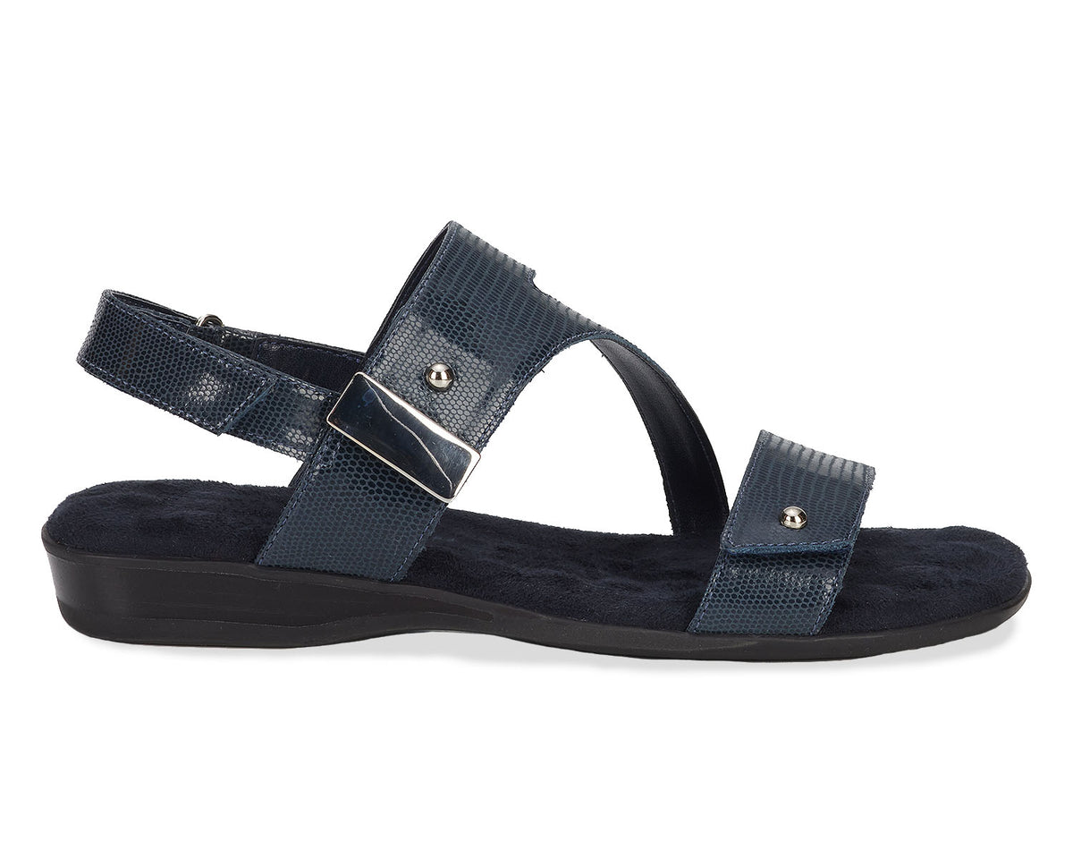 #Color_Navy Lizard Print Patent Leather