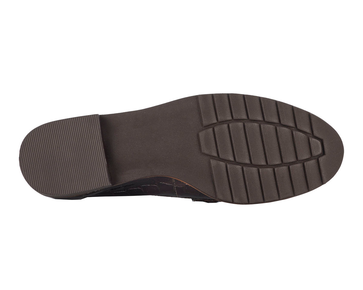 #Color_Brown Croc Patent Leather