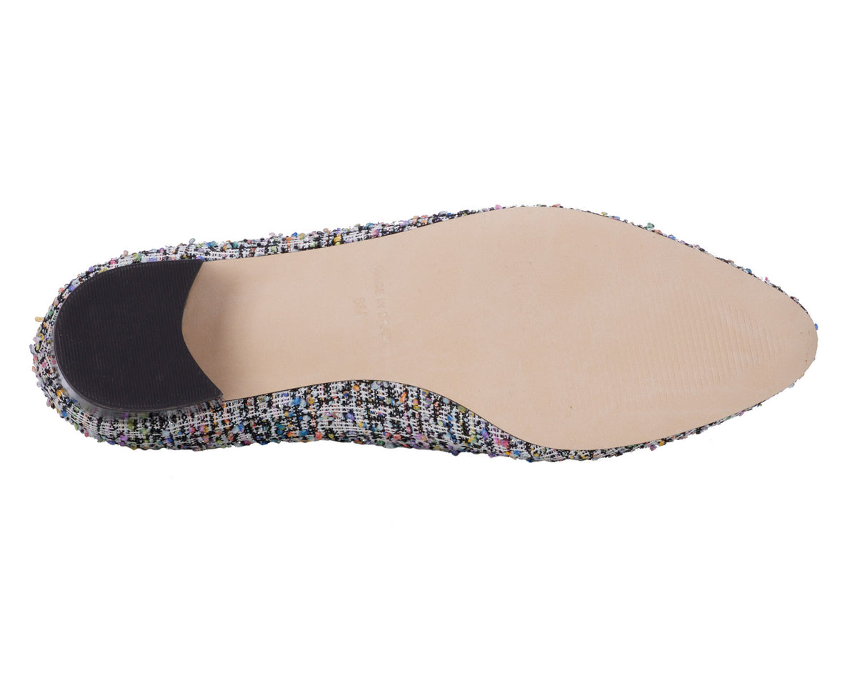 #Color_Multi Boucle Fabric/Black Patent