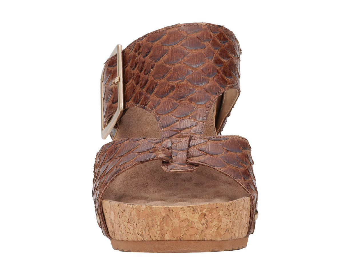 #Color_Luggage Rustic Snake Print Leather