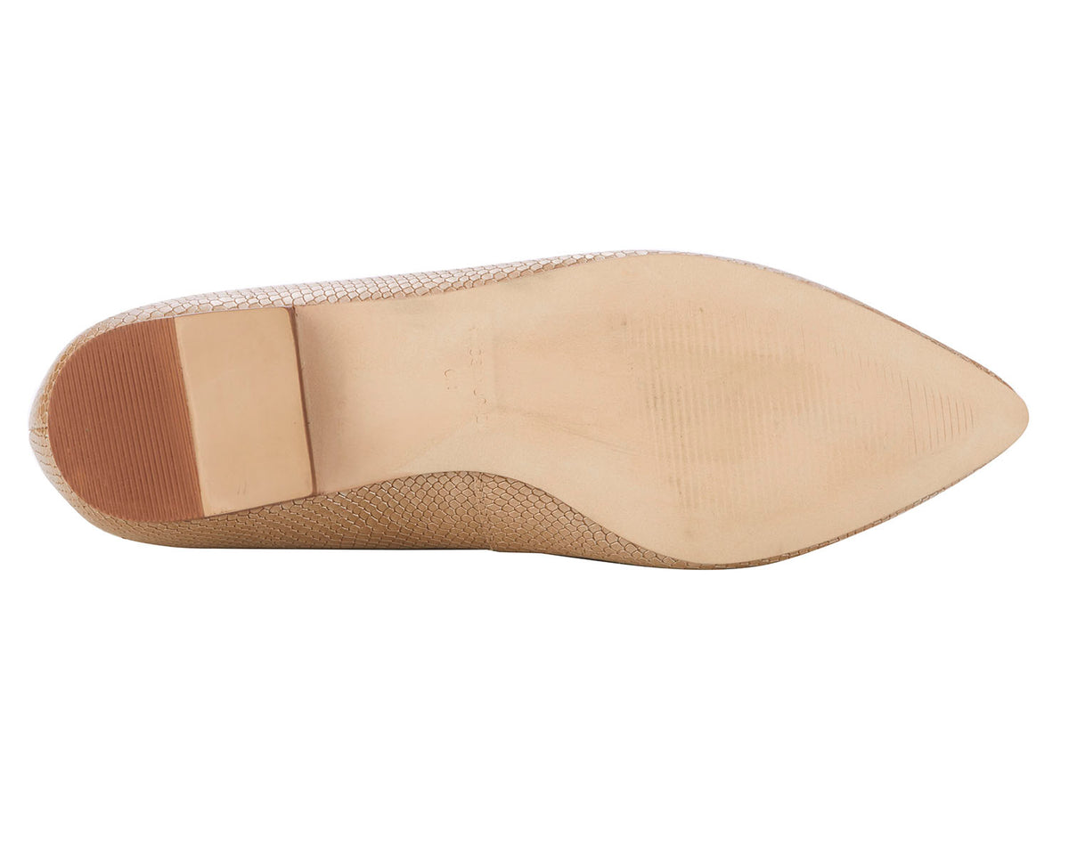 #Color_Taupe Snake Print Leather