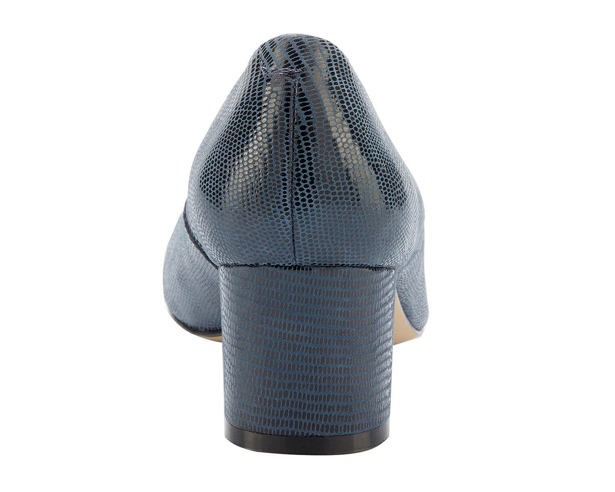 #Color_Navy Lizard Print Leather