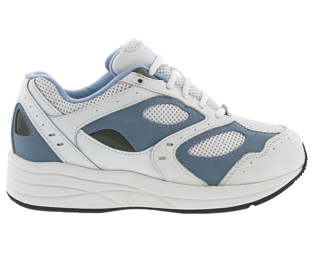 #Color_White Blue Leather / White Mesh
